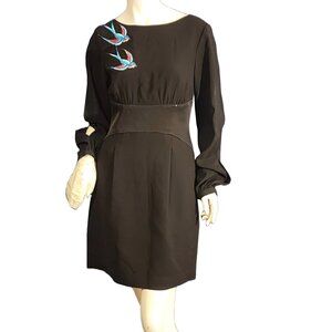 Size 4 BCBG Max Azria Abigayle LBD W/Beaded Dove Customized W/Embroidery Birds